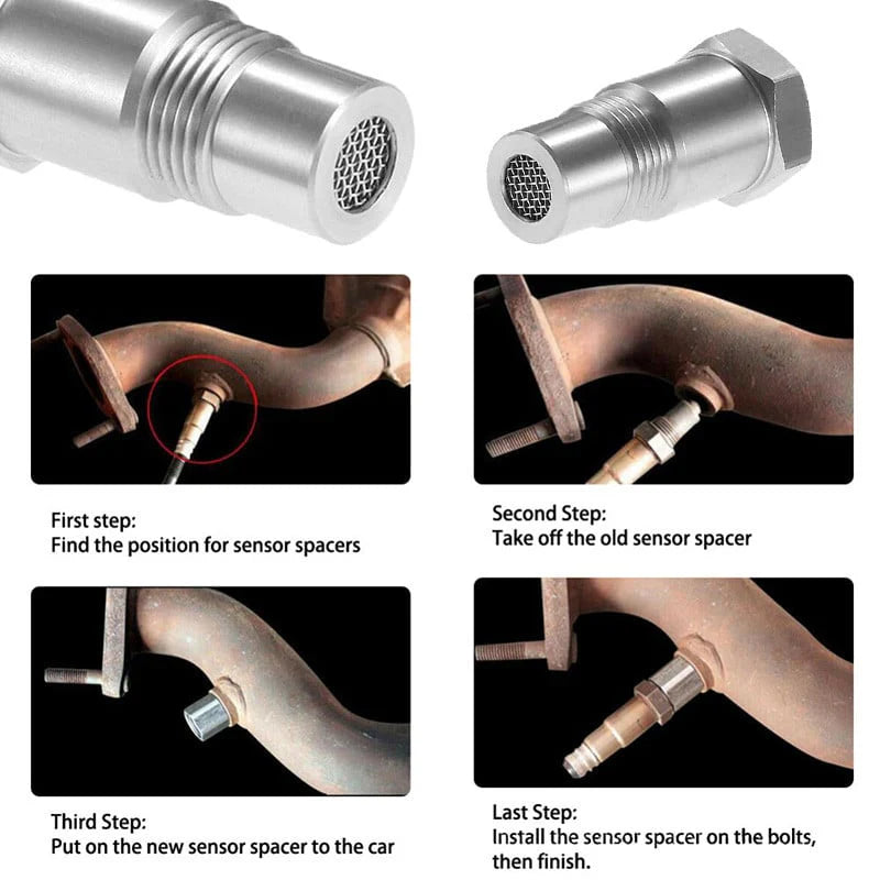 Adapter czujnika O2 z mini katalizatorem M18×1,5 do usuwania błędu CEL