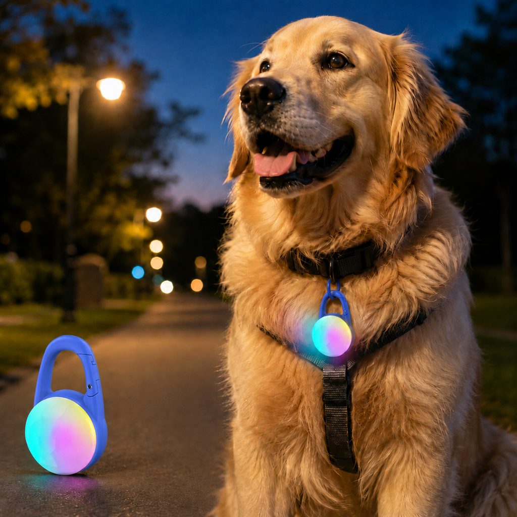 Akumulatorowa klipsowa lampka LED dla psa do spacerów nocnych