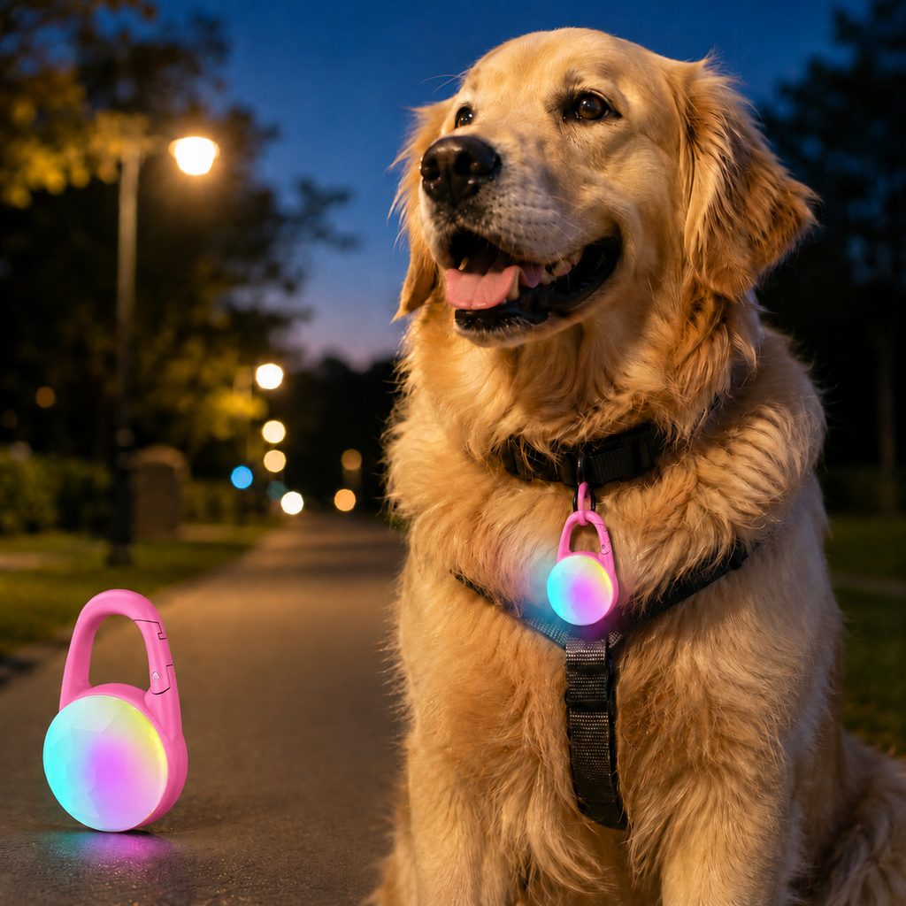 Akumulatorowa klipsowa lampka LED dla psa do spacerów nocnych