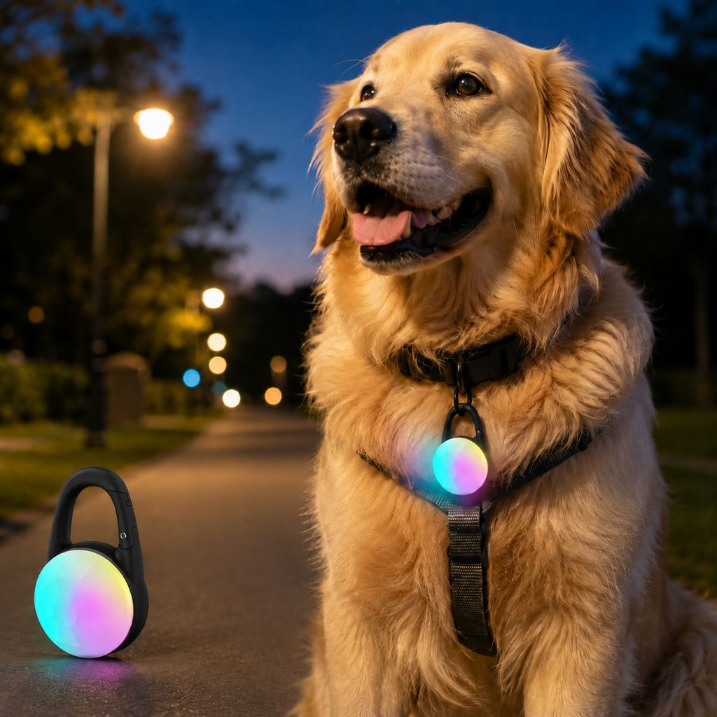 Akumulatorowa klipsowa lampka LED dla psa do spacerów nocnych