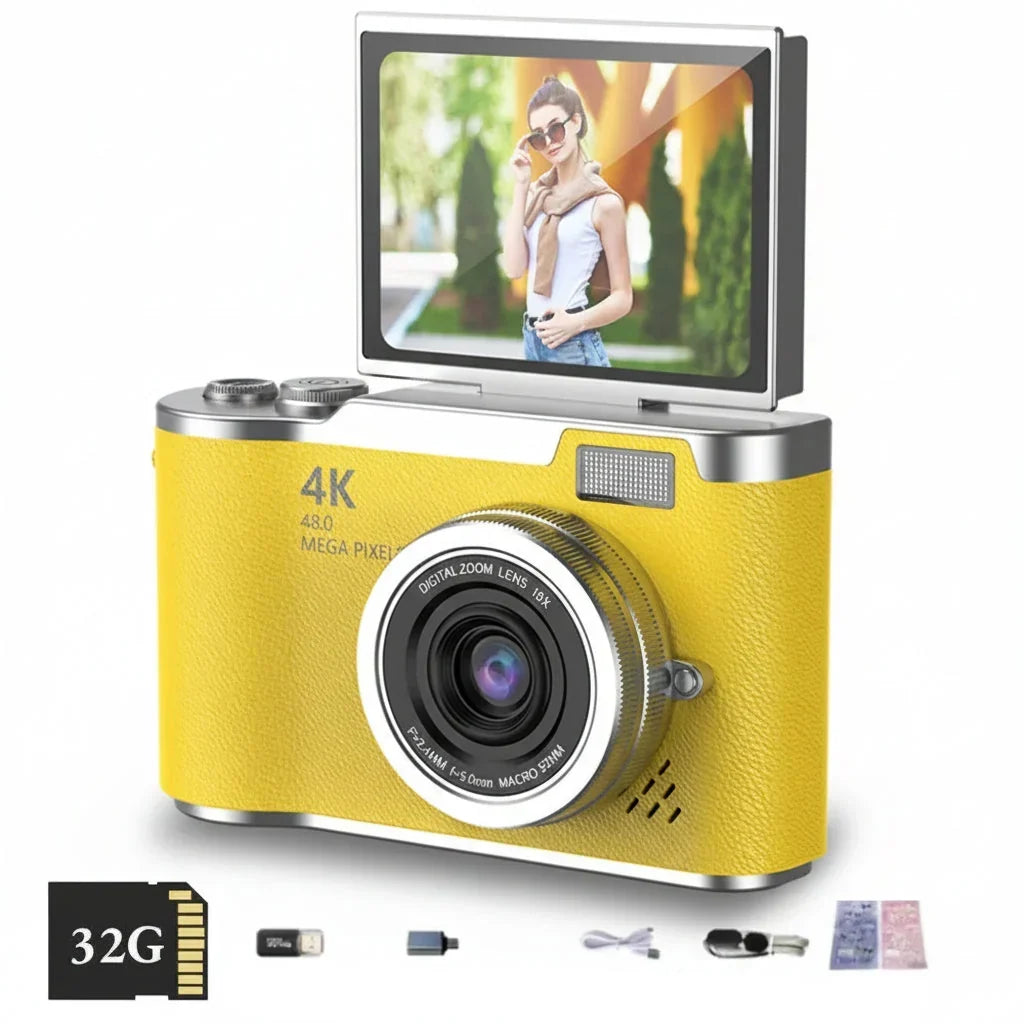 Aparat cyfrowy 4K z obrotowym ekranem 48 MP i 8-krotnym zoomem