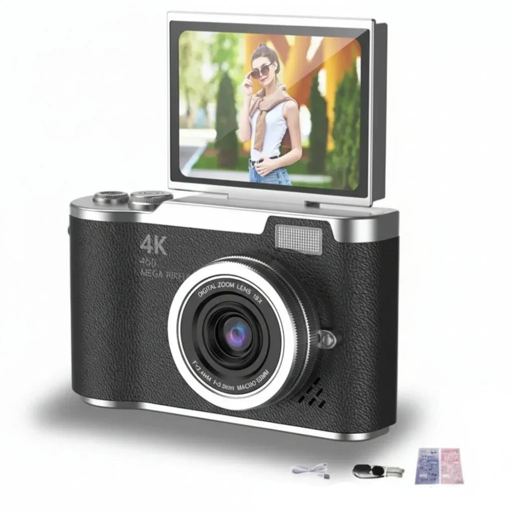 Aparat cyfrowy 4K z obrotowym ekranem 48 MP i 8-krotnym zoomem