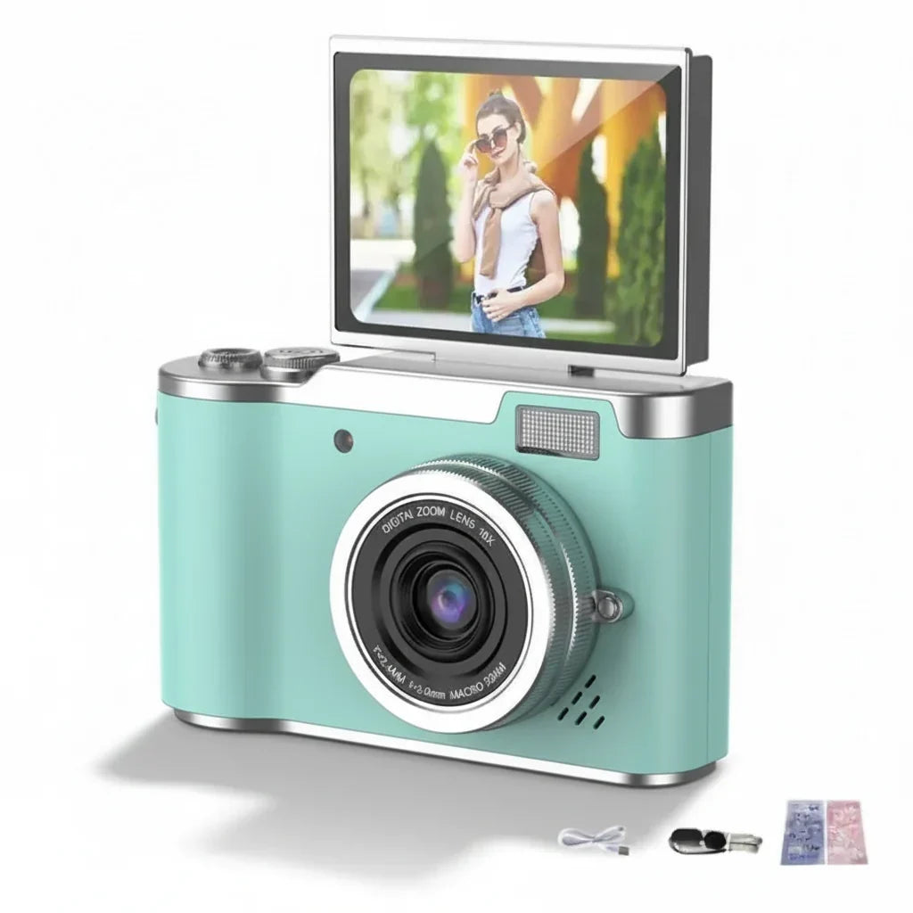 Aparat cyfrowy 4K z obrotowym ekranem 48 MP i 8-krotnym zoomem
