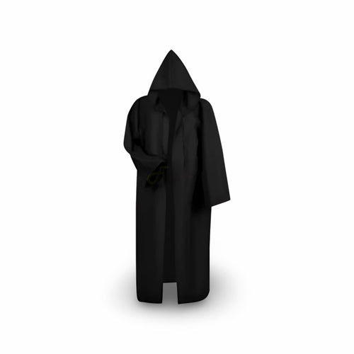 Autentyczny rycerski kostium z tuniką i peleryną z kapturem do cosplayu