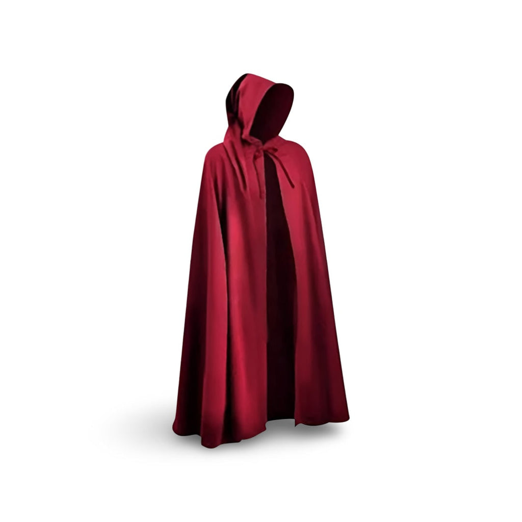 Autentyczny rycerski kostium z tuniką i peleryną z kapturem do cosplayu