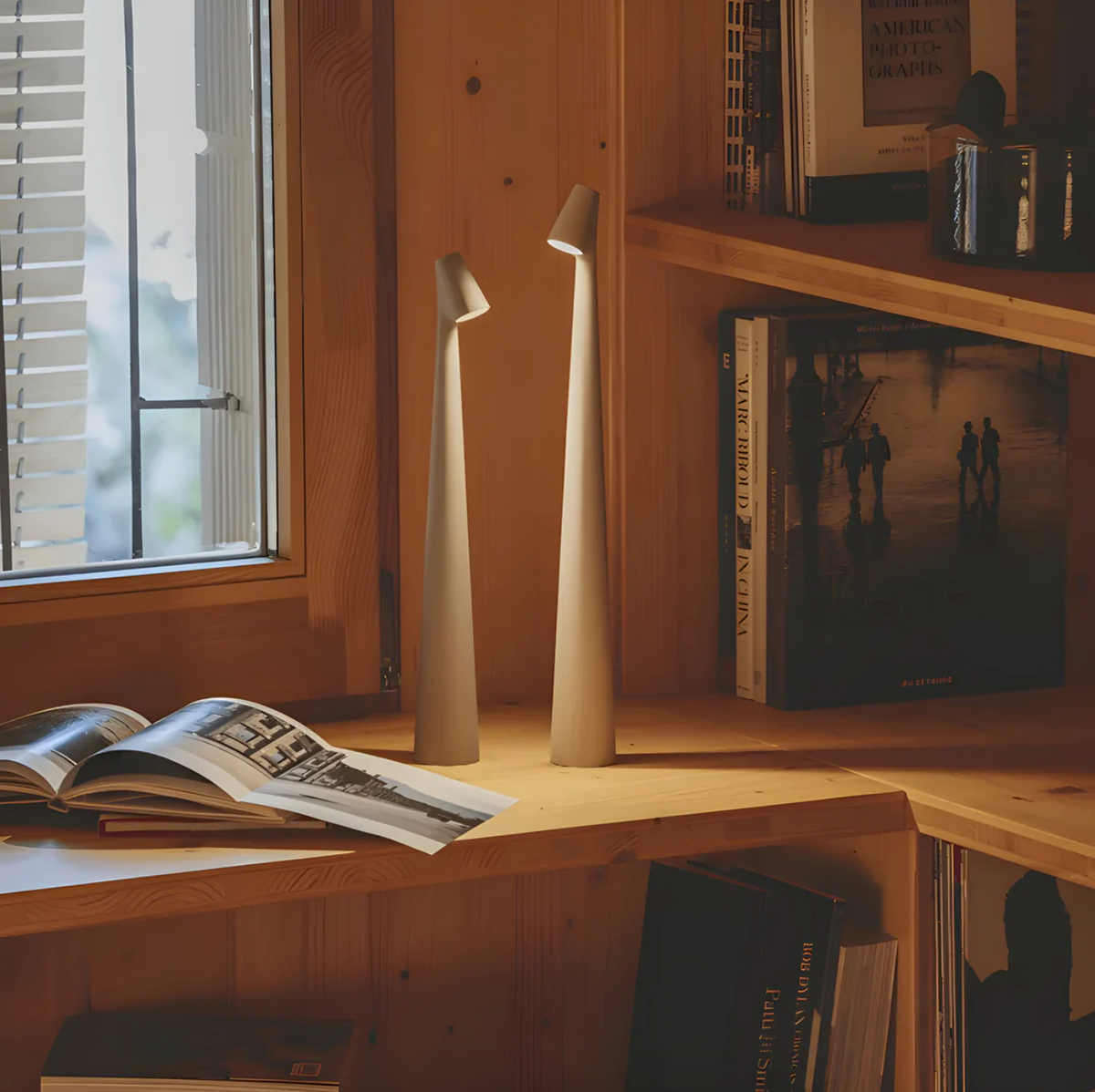 Bezprzewodowa aluminiowa lampa stołowa 35 cm i 45 cm | Akumulatorowa z 3-stopniowym ściemniaczem dotykowym | Ładowanie U