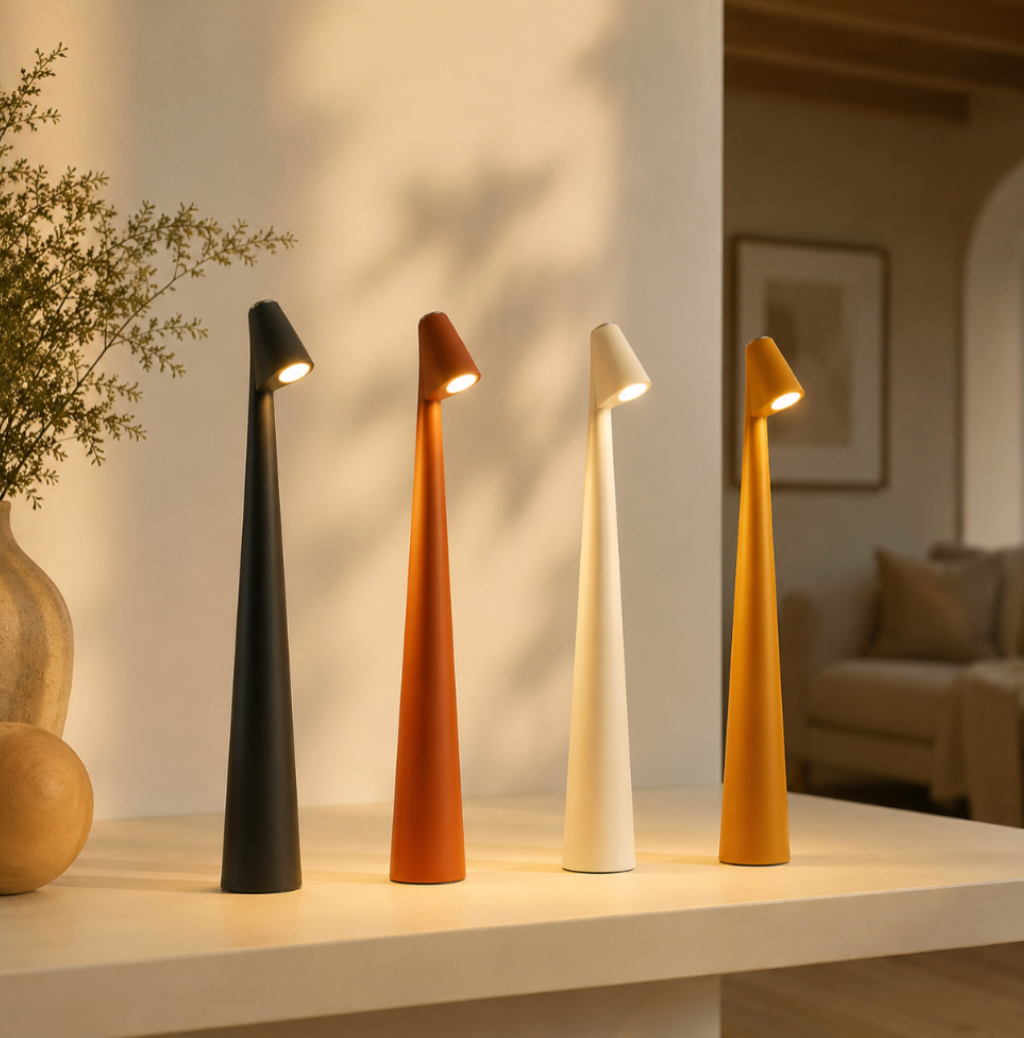 Bezprzewodowa aluminiowa lampa stołowa 35 cm i 45 cm | Akumulatorowa z 3-stopniowym ściemniaczem dotykowym | Ładowanie U