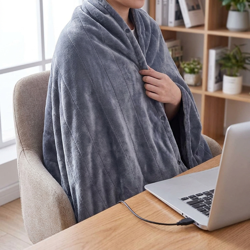 COZYTREK – koc z ogrzewaniem USB do wygodnego ogrzewania w podróży