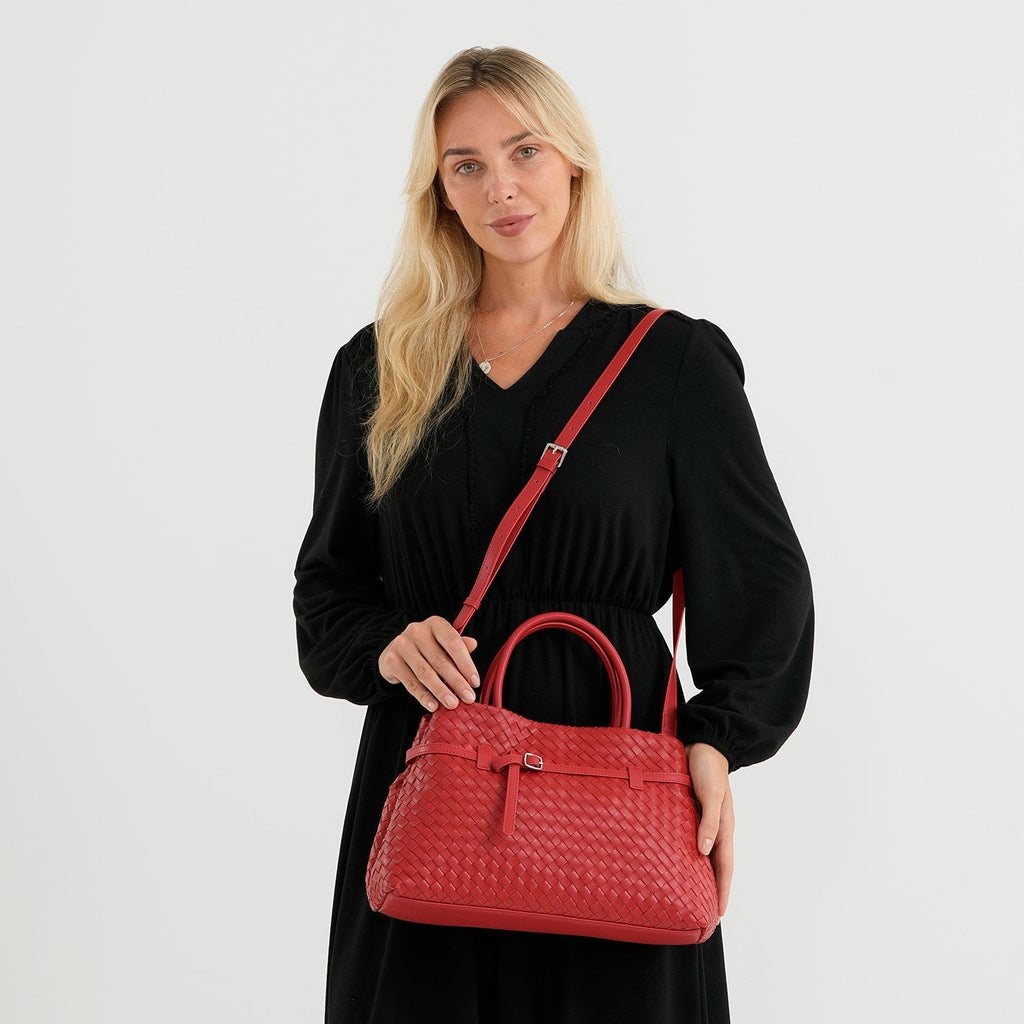 Damska skórzana torebka crossbody Valissiere z wielokieszonkową organizacją