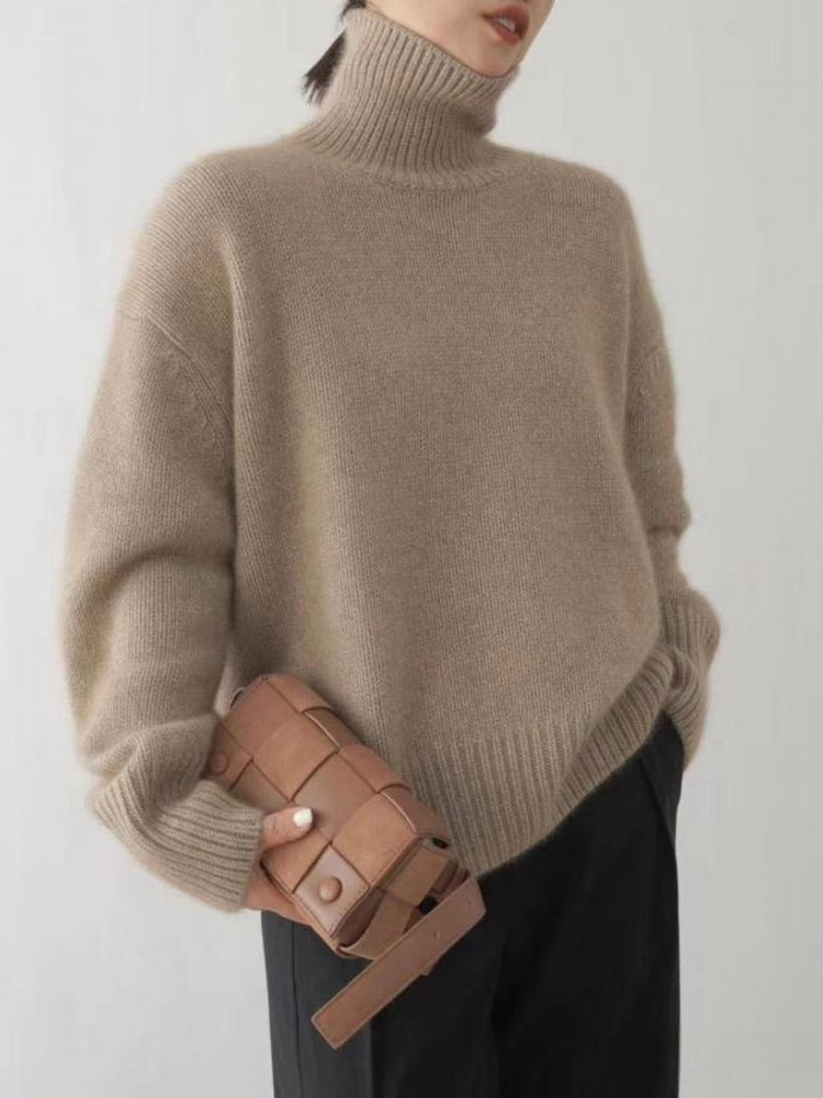 Damski sweter z golfem z kaszmiru