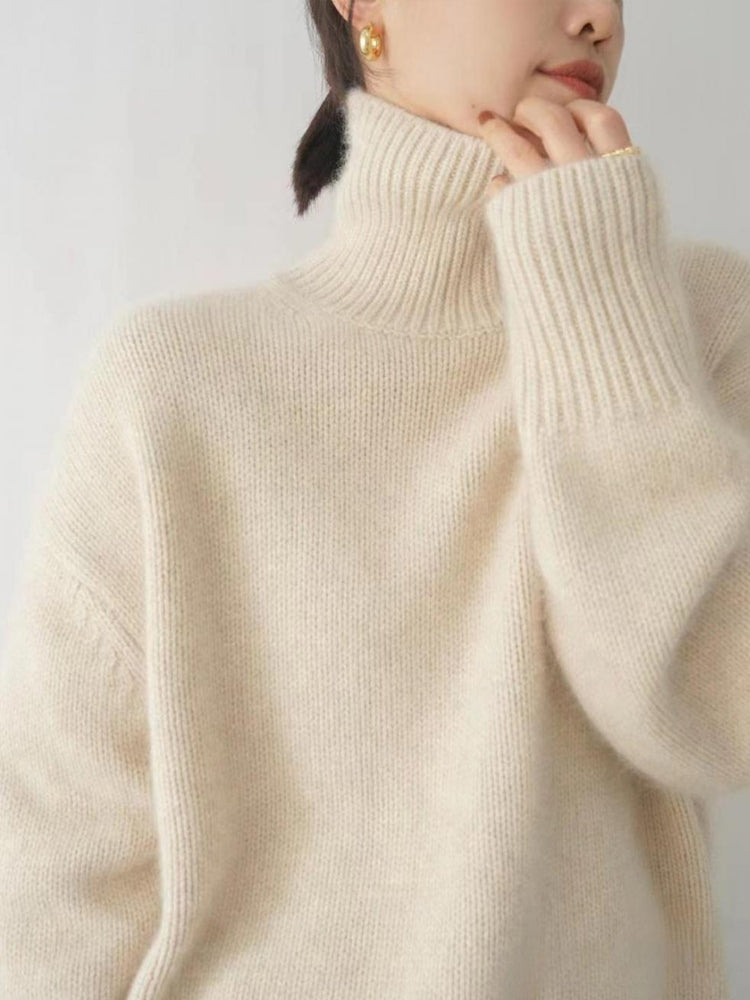 Damski sweter z golfem z kaszmiru