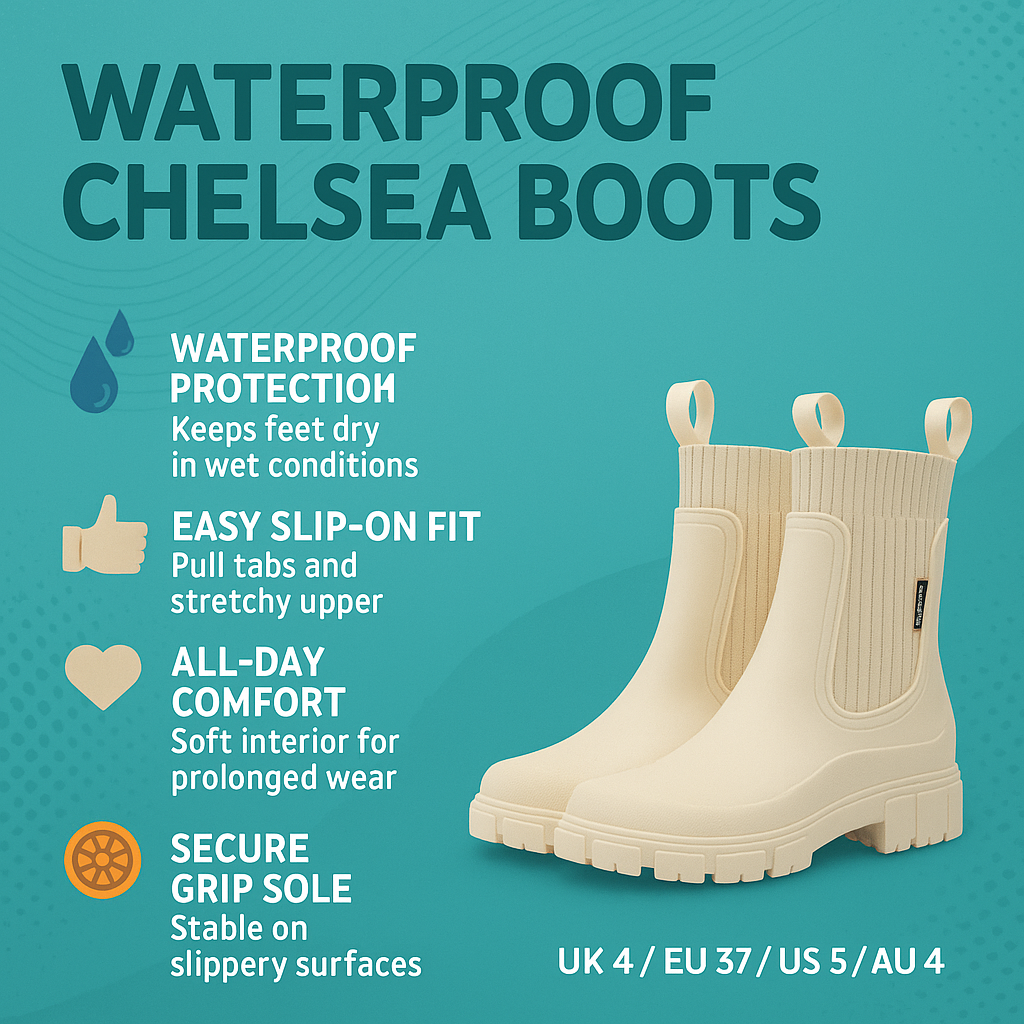Damskie botki chelsea z antypoślizgową podeszwą w stylu outdoor
