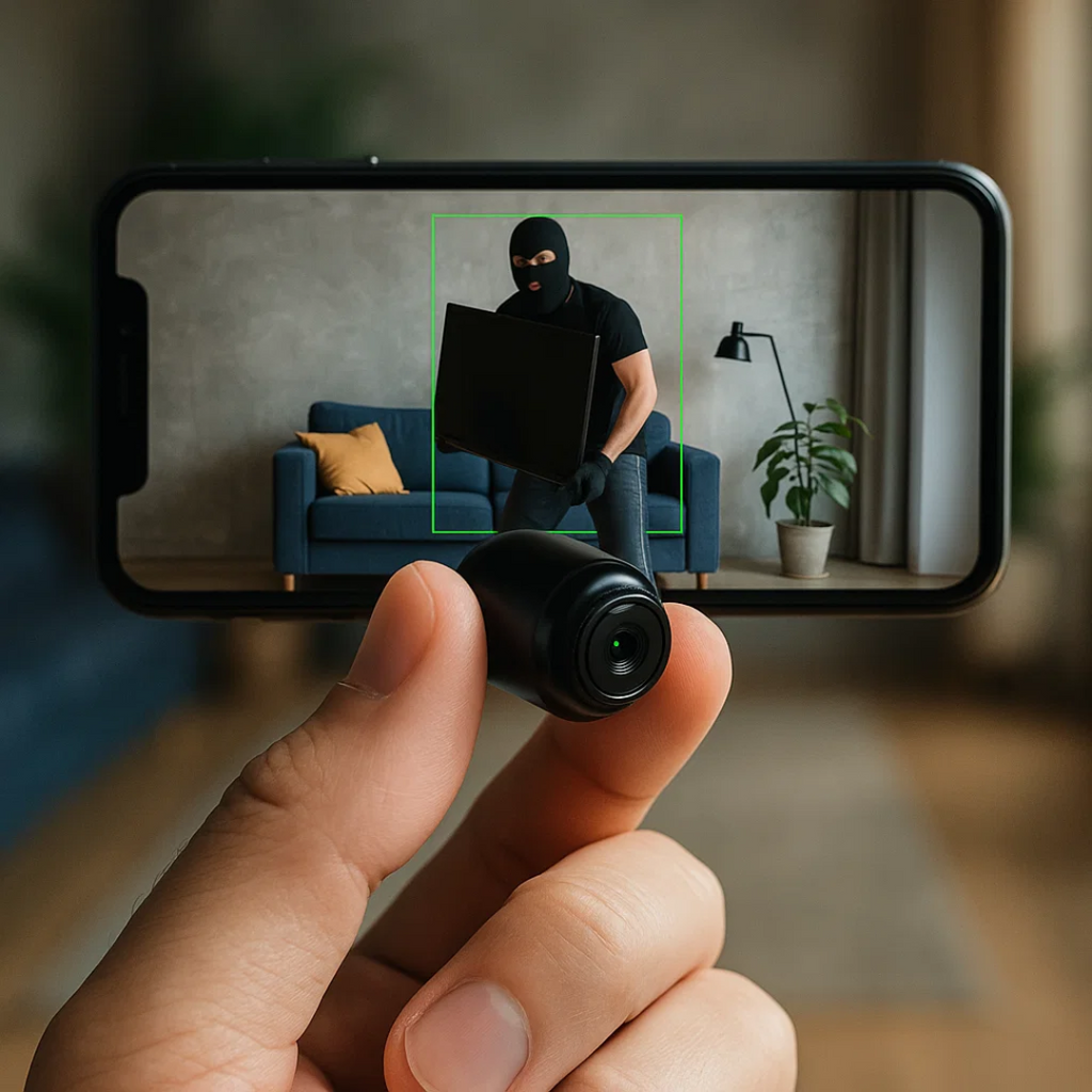 Dyskretna kamera bezprzewodowa z rozdzielczością 1080P i dźwiękiem do monitoringu