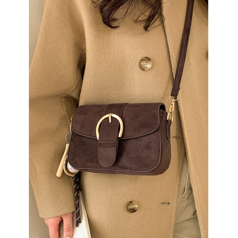 Elegancka zamszowa torebka crossbody