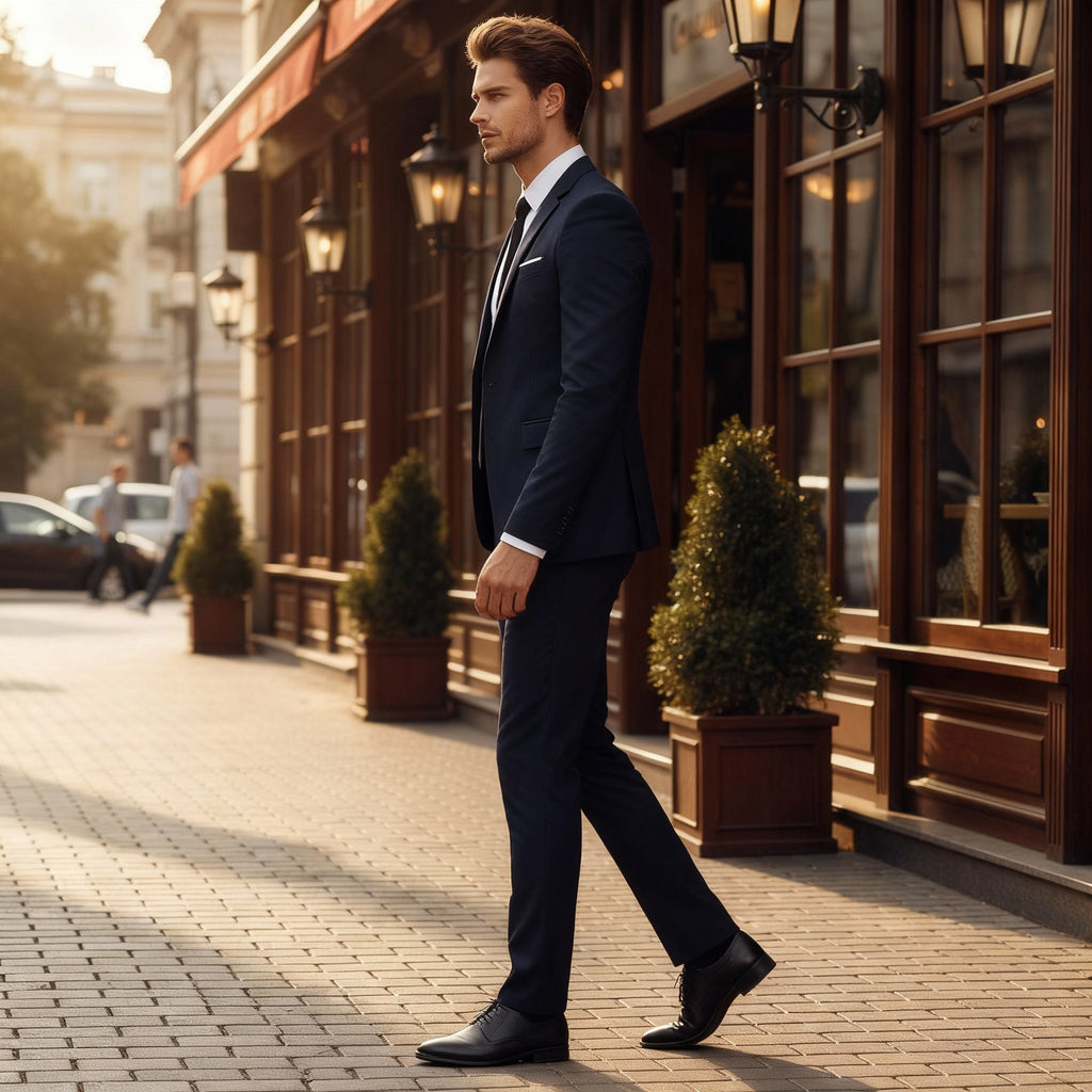 Elegancki garnitur biznesowy slim fit Polwora