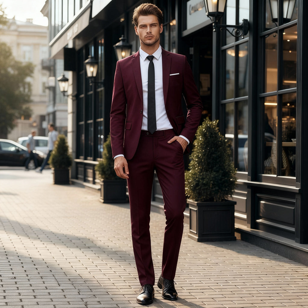 Elegancki garnitur biznesowy slim fit Polwora