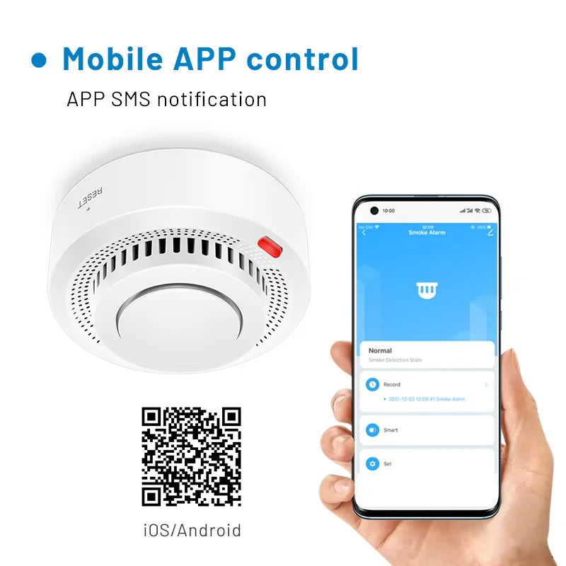 Inteligentny czujnik dymu i ciepła Wi-Fi z alarmem pożarowym