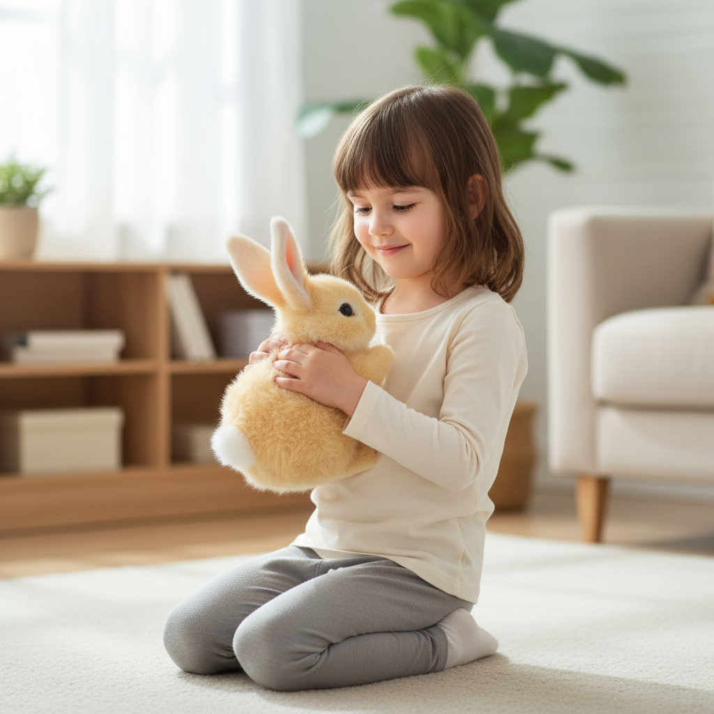 Interaktywny pluszowy króliczek BunnyLoom – realistyczna zabawka skacząca dla dzieci