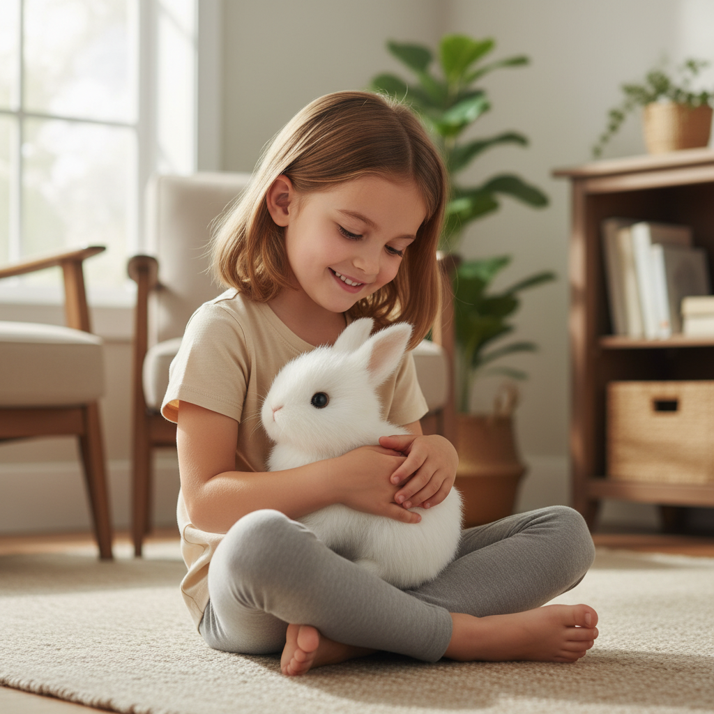 Interaktywny pluszowy króliczek BunnyLoom – realistyczna zabawka skacząca dla dzieci