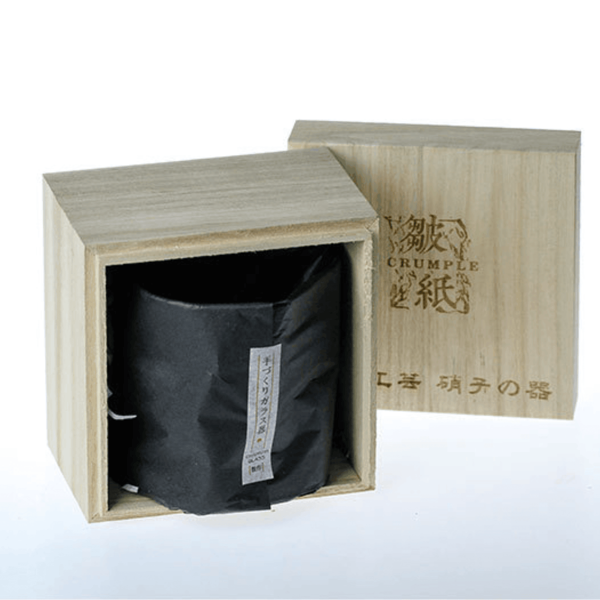 Japońska szklanka do whisky Edo Kiriko z pomarszczonym korpusem
