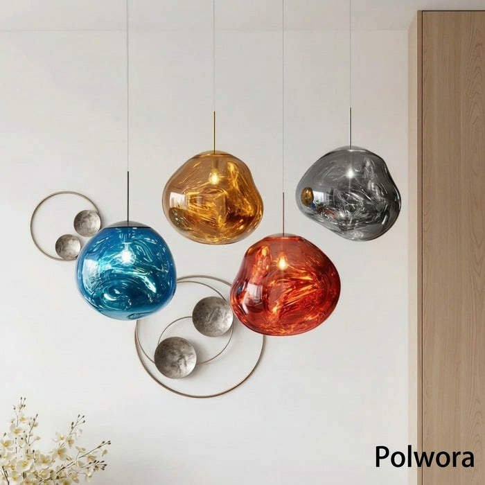 Jessamy – wisząca lampa kula z akrylu z lustrzanym wykończeniem do jadalni i kuchni