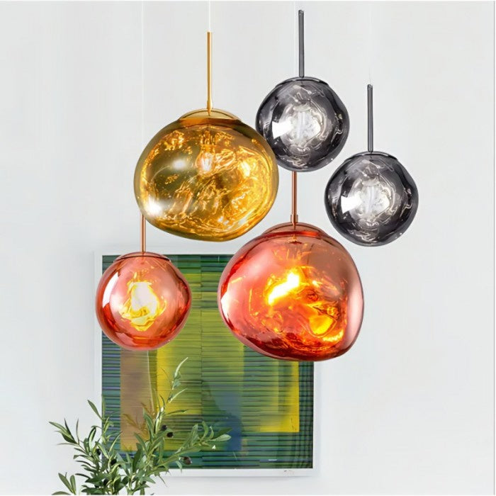 Jessamy – wisząca lampa kula z akrylu z lustrzanym wykończeniem do jadalni i kuchni