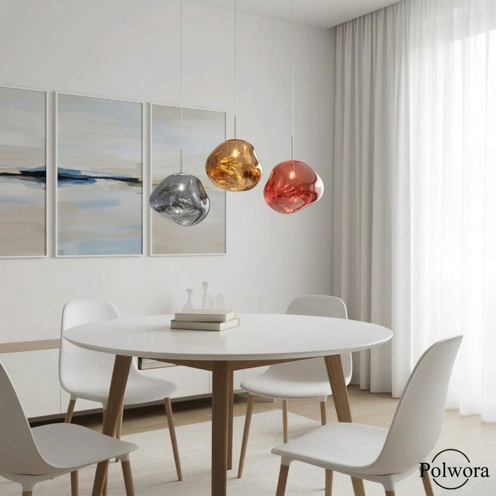 Jessamy – wisząca lampa kula z akrylu z lustrzanym wykończeniem do jadalni i kuchni