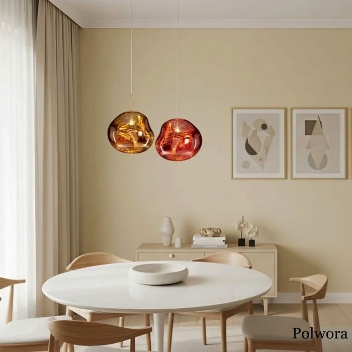 Jessamy – wisząca lampa kula z akrylu z lustrzanym wykończeniem do jadalni i kuchni