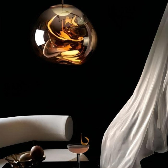 Jessamy – wisząca lampa kula z akrylu z lustrzanym wykończeniem do jadalni i kuchni