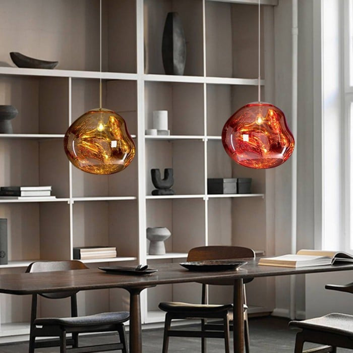 Jessamy – wisząca lampa kula z akrylu z lustrzanym wykończeniem do jadalni i kuchni