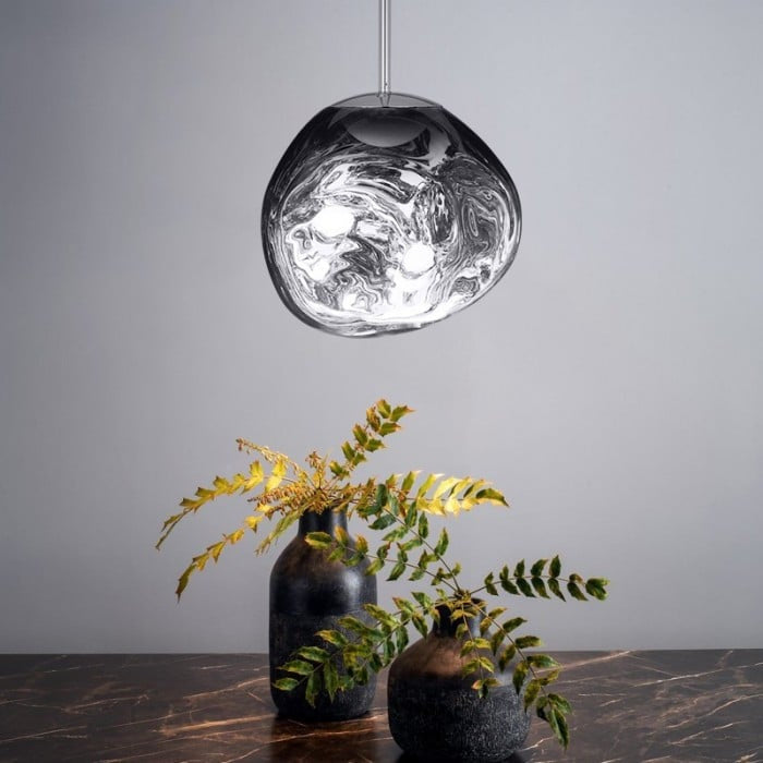 Jessamy – wisząca lampa kula z akrylu z lustrzanym wykończeniem do jadalni i kuchni