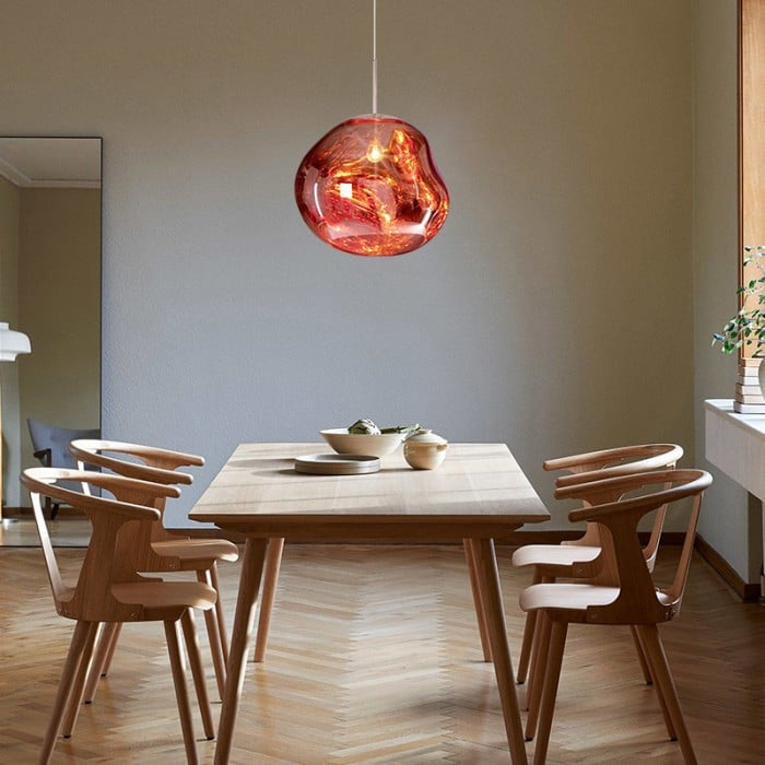 Jessamy – wisząca lampa kula z akrylu z lustrzanym wykończeniem do jadalni i kuchni