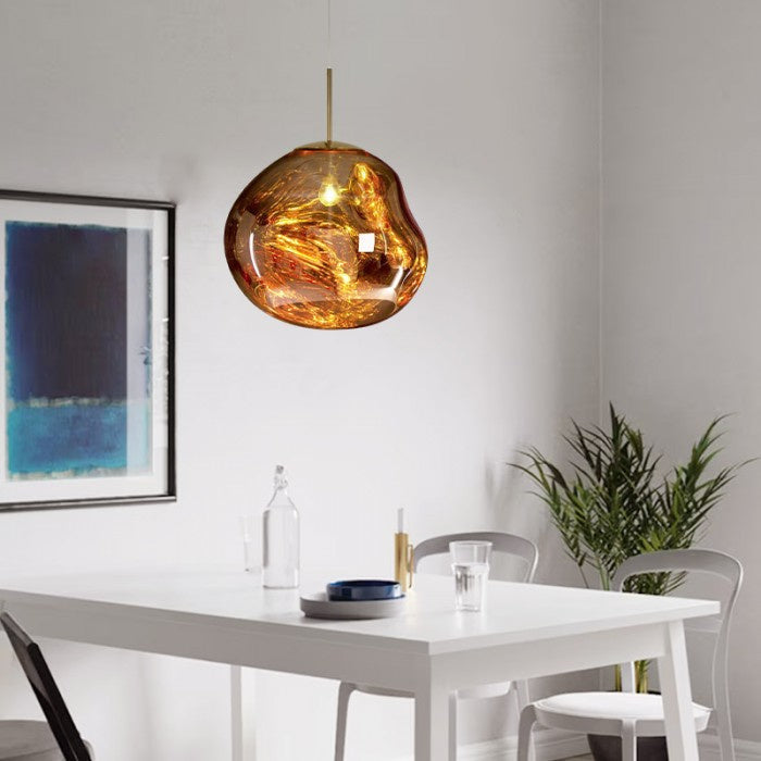 Jessamy – wisząca lampa kula z akrylu z lustrzanym wykończeniem do jadalni i kuchni