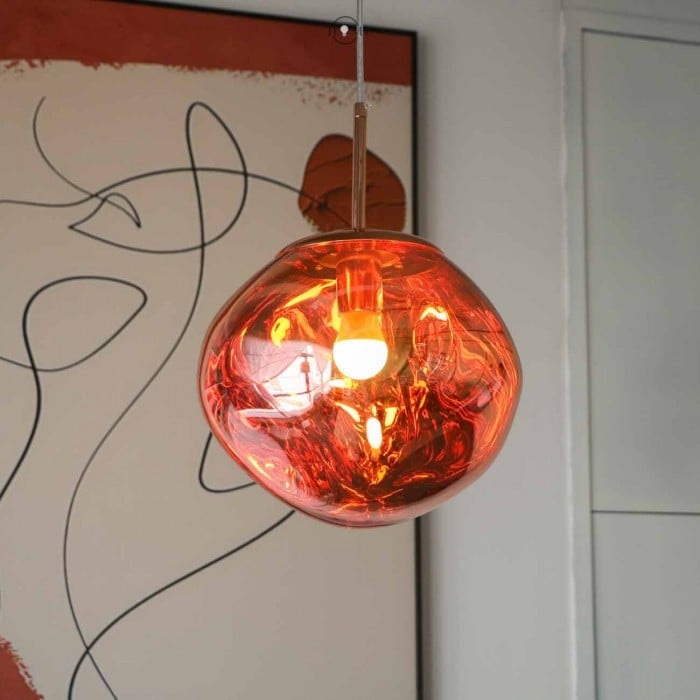 Jessamy – wisząca lampa kula z akrylu z lustrzanym wykończeniem do jadalni i kuchni