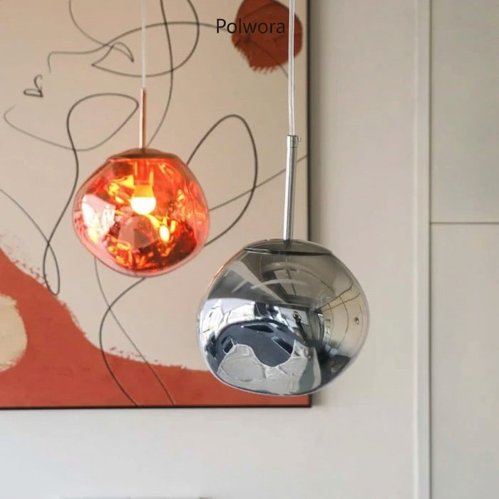 Jessamy – wisząca lampa kula z akrylu z lustrzanym wykończeniem do jadalni i kuchni