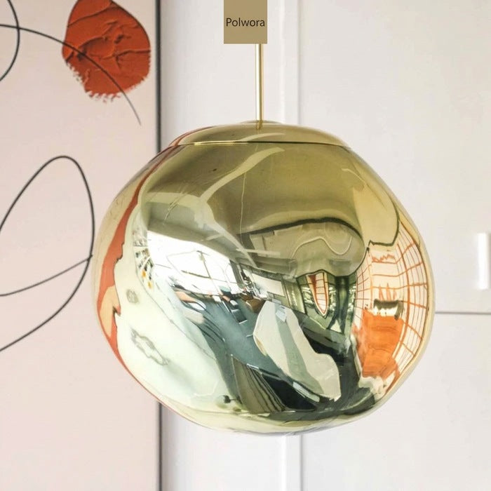 Jessamy – wisząca lampa kula z akrylu z lustrzanym wykończeniem do jadalni i kuchni