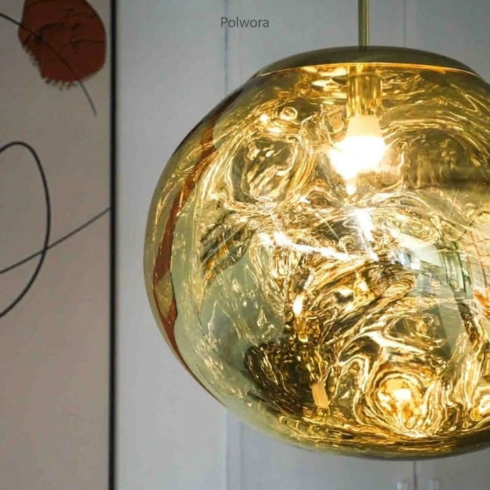 Jessamy – wisząca lampa kula z akrylu z lustrzanym wykończeniem do jadalni i kuchni