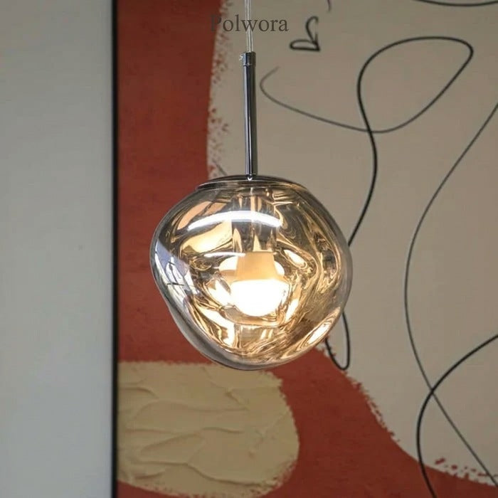 Jessamy – wisząca lampa kula z akrylu z lustrzanym wykończeniem do jadalni i kuchni