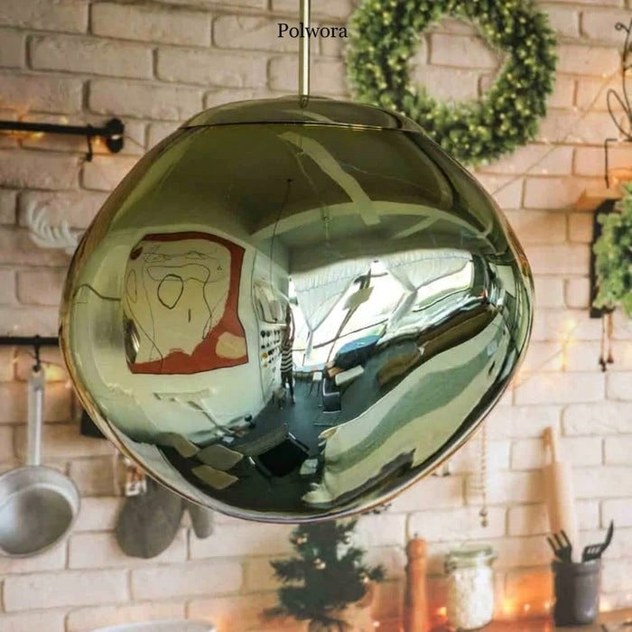 Jessamy – wisząca lampa kula z akrylu z lustrzanym wykończeniem do jadalni i kuchni