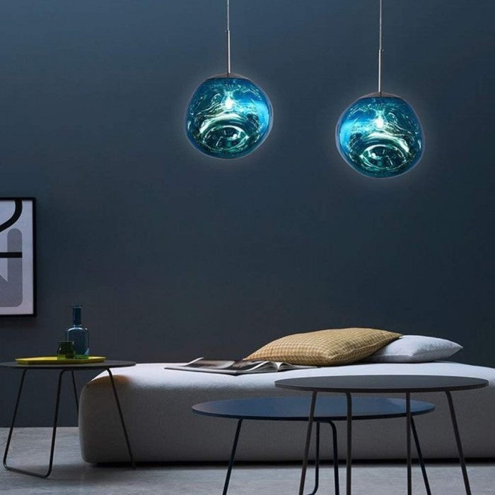 Jessamy – wisząca lampa kula z akrylu z lustrzanym wykończeniem do jadalni i kuchni