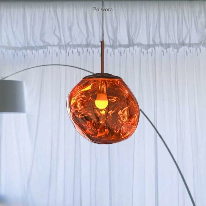 Jessamy – wisząca lampa kula z akrylu z lustrzanym wykończeniem do jadalni i kuchni