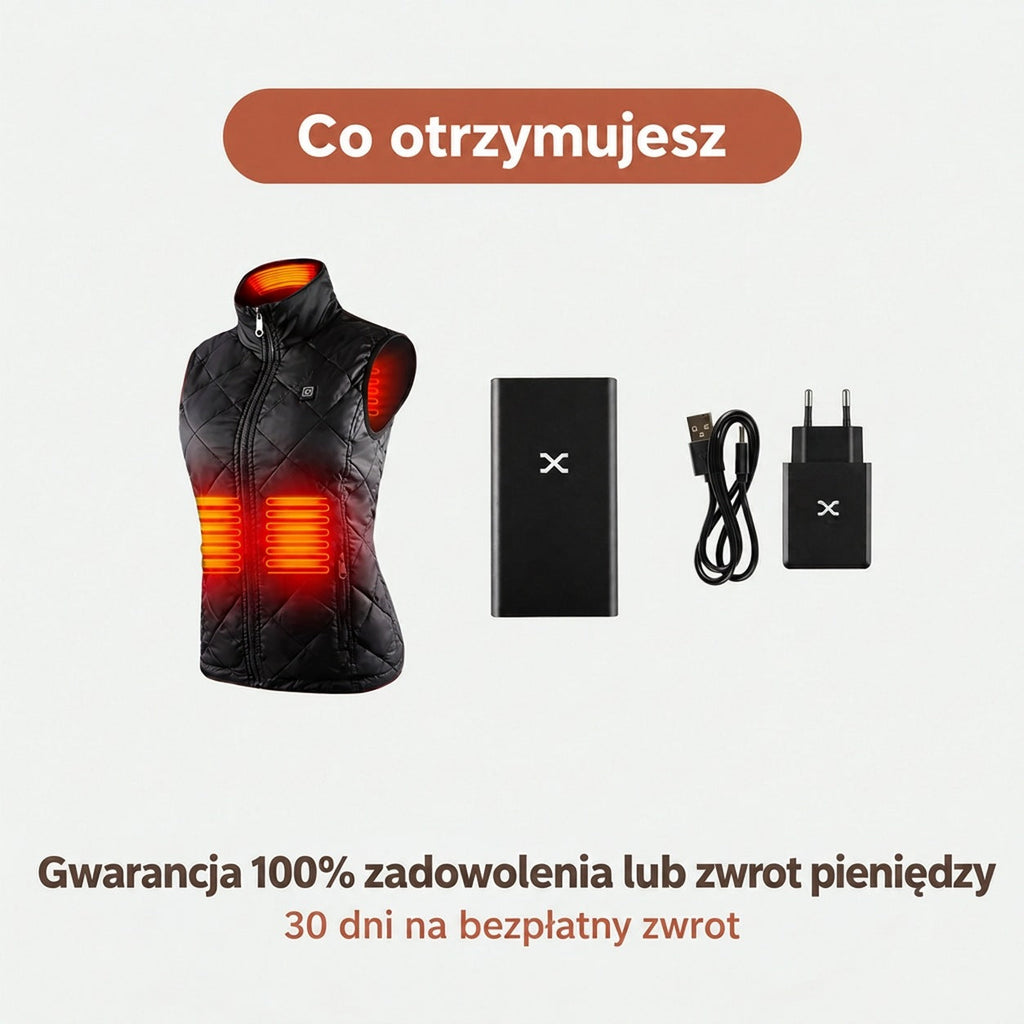 Kamizelka grzewcza damska Polwora X – 3 poziomy temperatury 45–65 °C