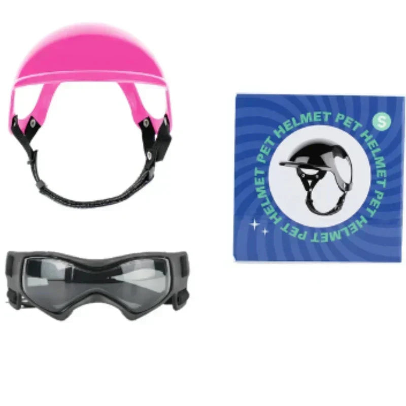 Kask dla psa z okularami ochronnymi
