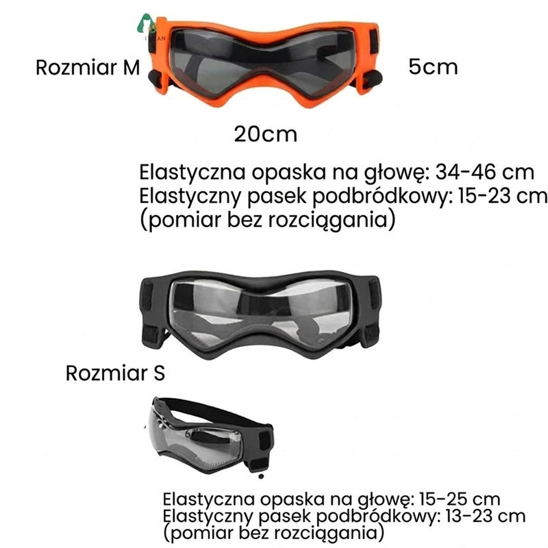 Kask dla psa z okularami ochronnymi