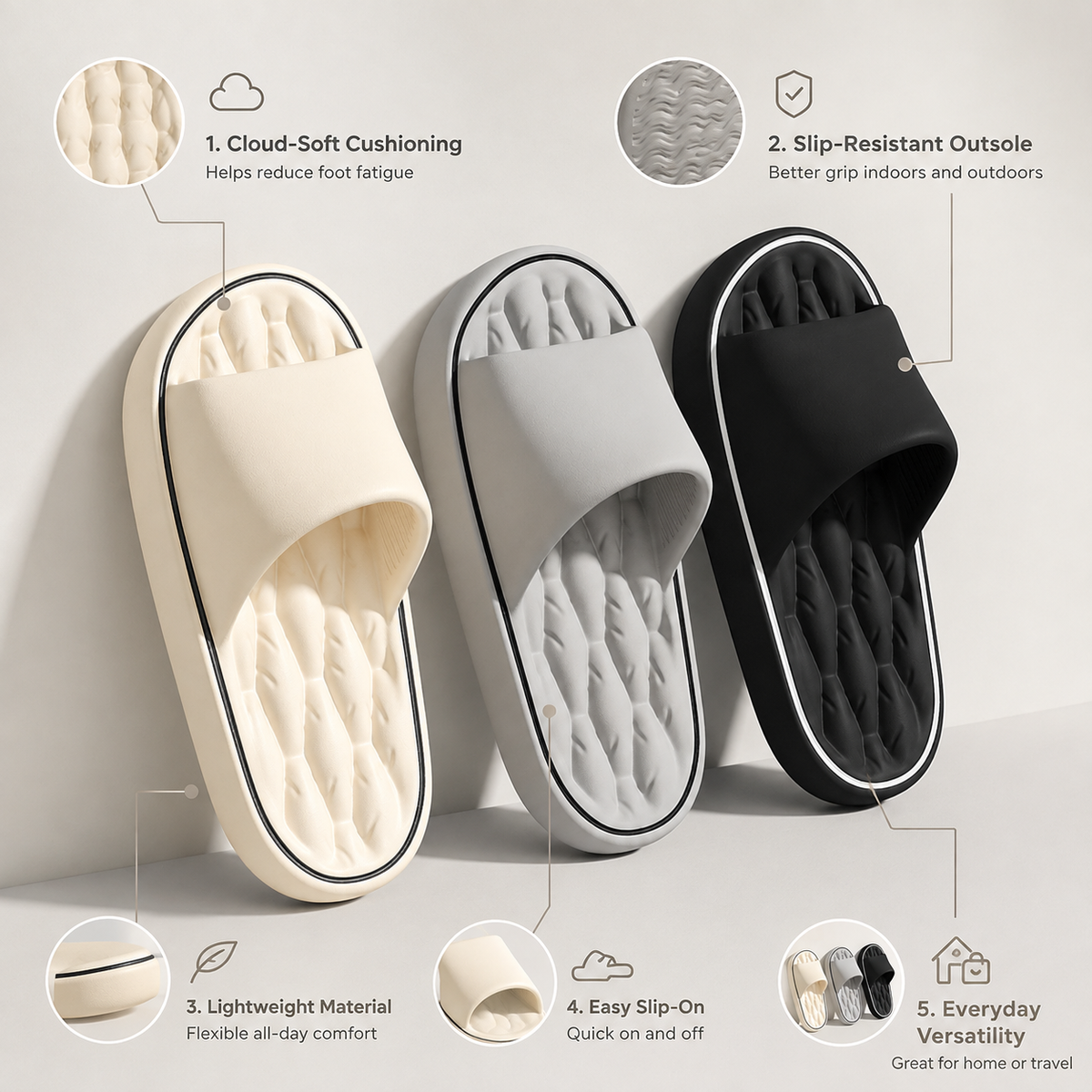 Klapki pillow slides – miękkie letnie sandały slip on