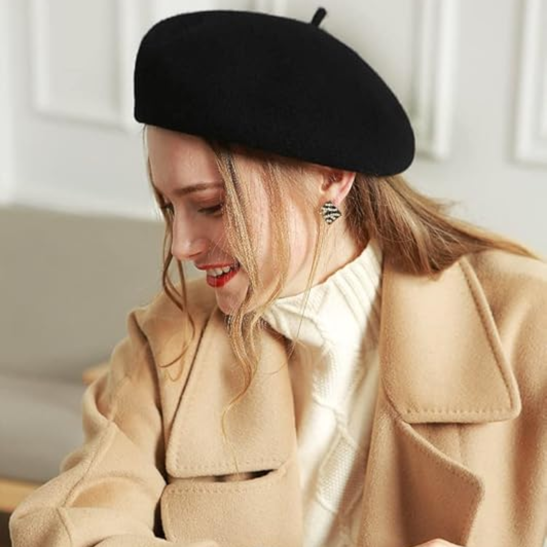 Klasyczny francuski beret wełniany Evelyne