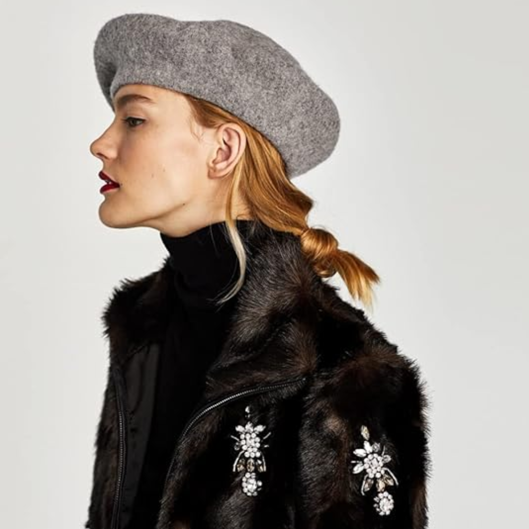 Klasyczny francuski beret wełniany Evelyne