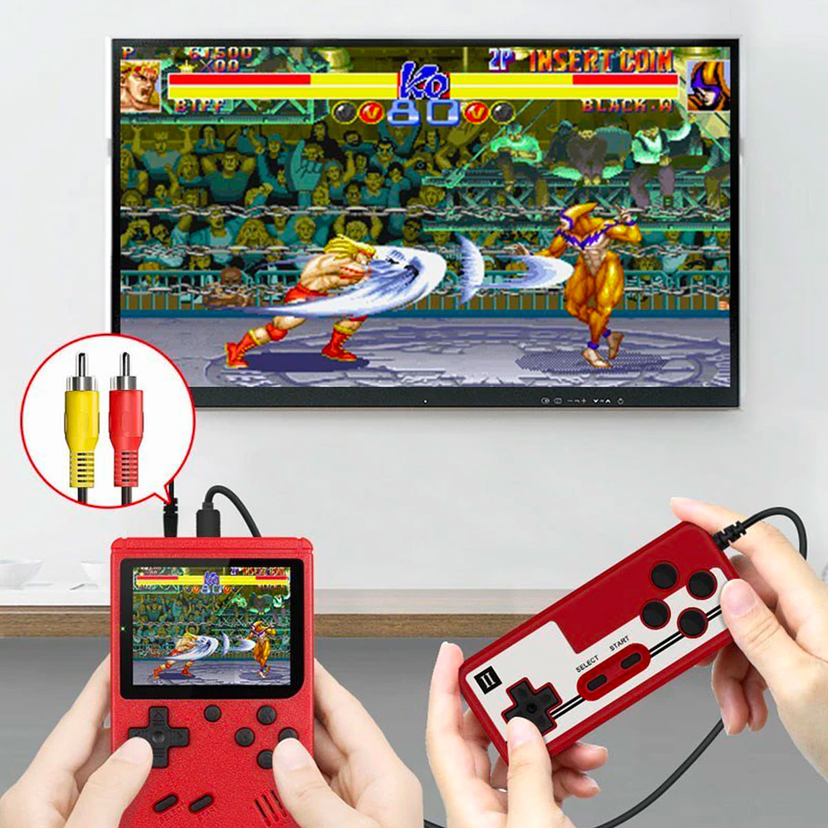 Konsola RetroMaster 400X z 400 klasycznymi grami i podłączeniem do TV