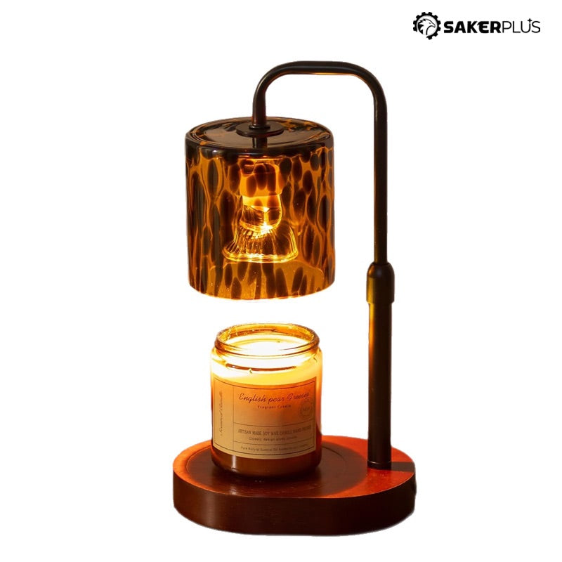 Lampa do podgrzewania świec zapachowych z regulacją jasności i wzorem lamparcim