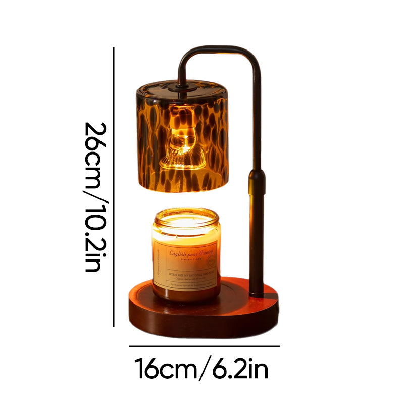 Lampa do podgrzewania świec zapachowych z regulacją jasności i wzorem lamparcim